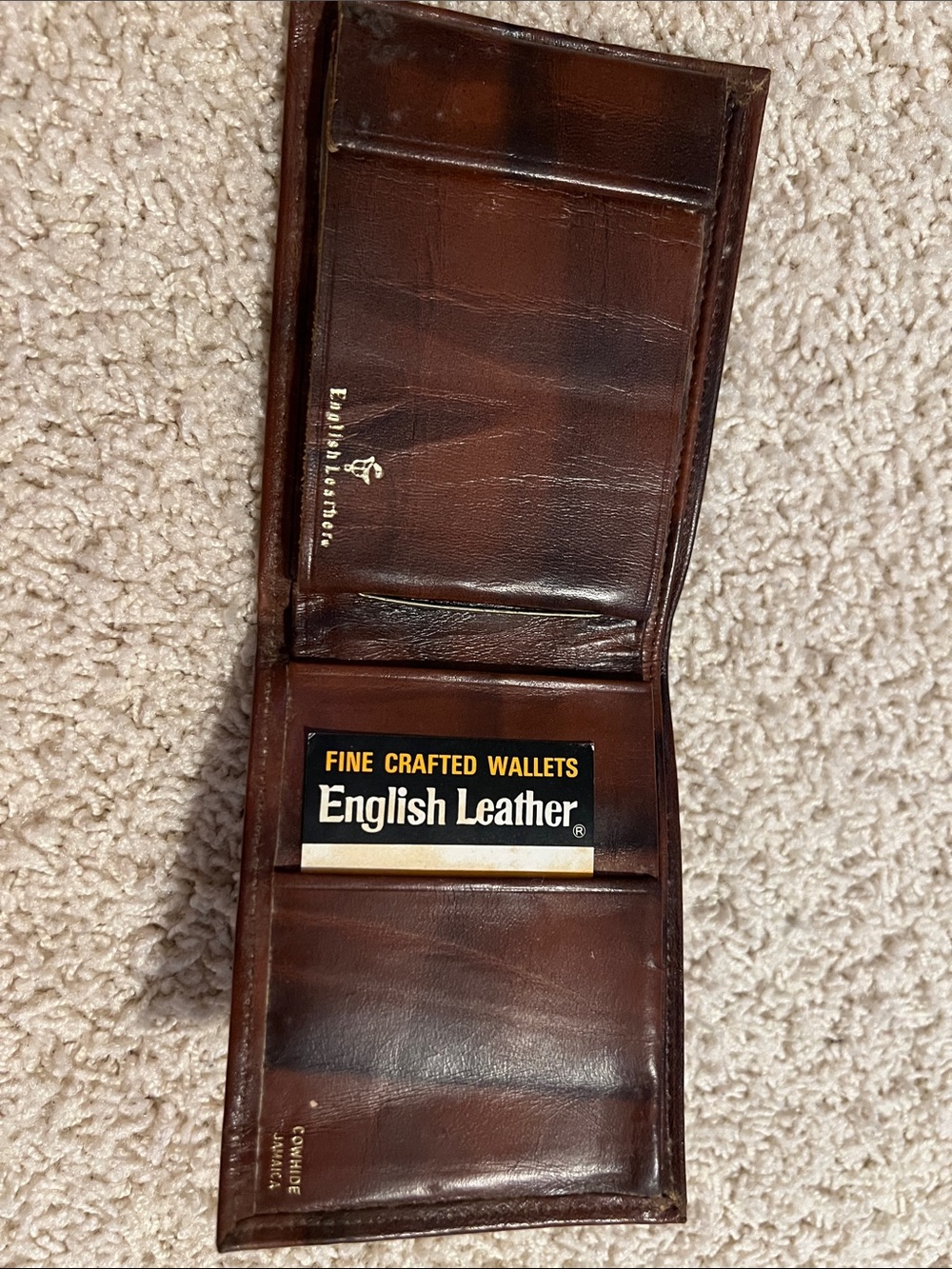 Vintage NEW Men's Brown Bi-Fold English Leather wallet